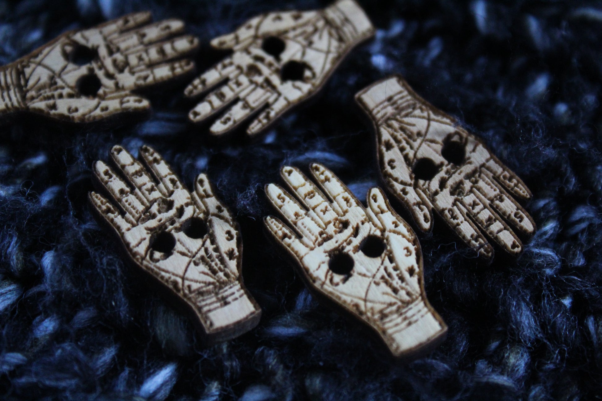 Palmistry Wooden Buttons image 0