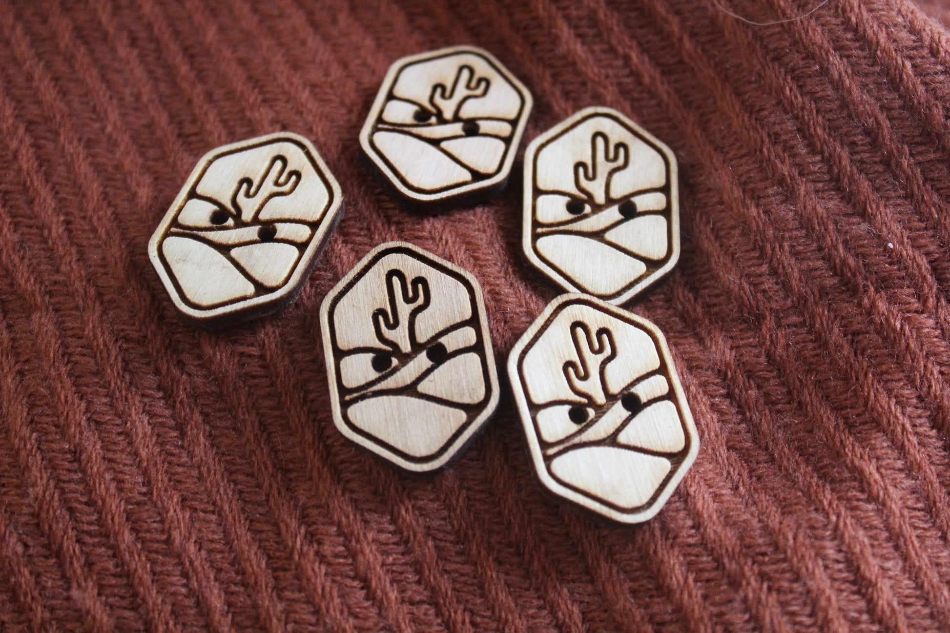 Cactus Wooden Buttons image 3