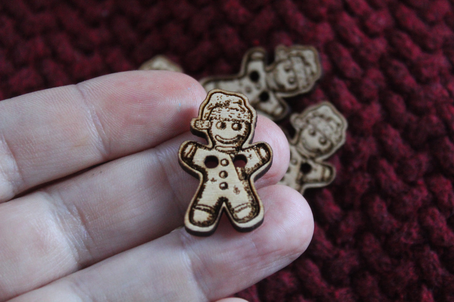 Gingerbread Man Wooden Buttons image 1