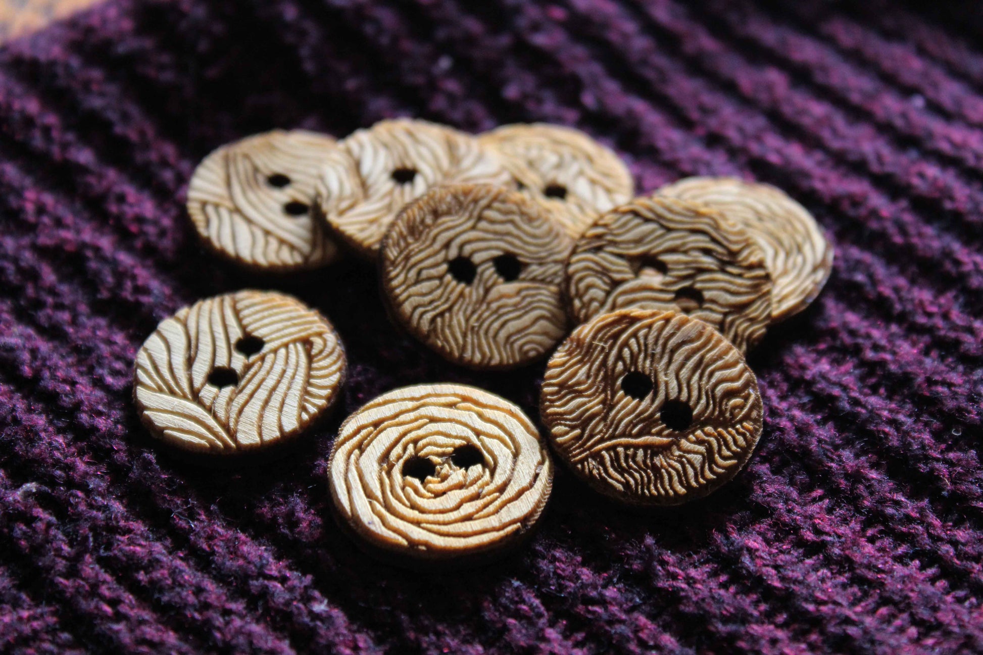 Wood Grain Wooden Buttons image 3