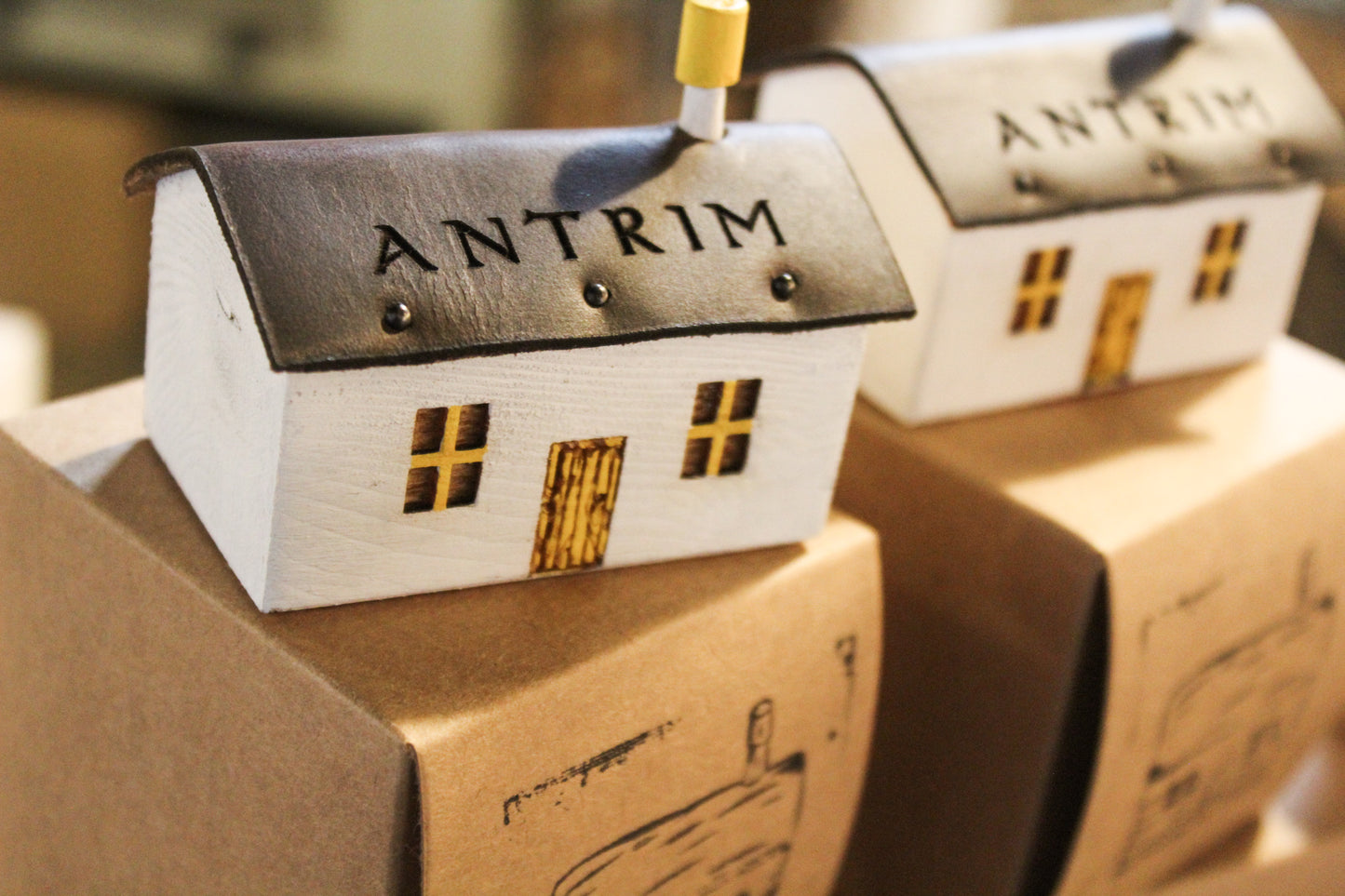 Hand Carved Irish County Cottages