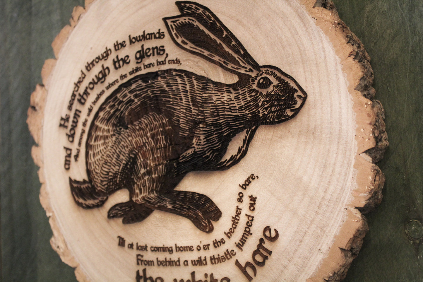 White Hare Log Slice