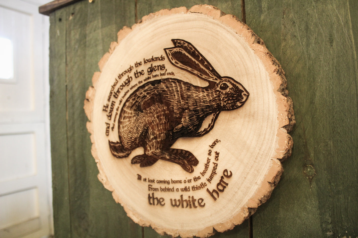 White Hare Log Slice