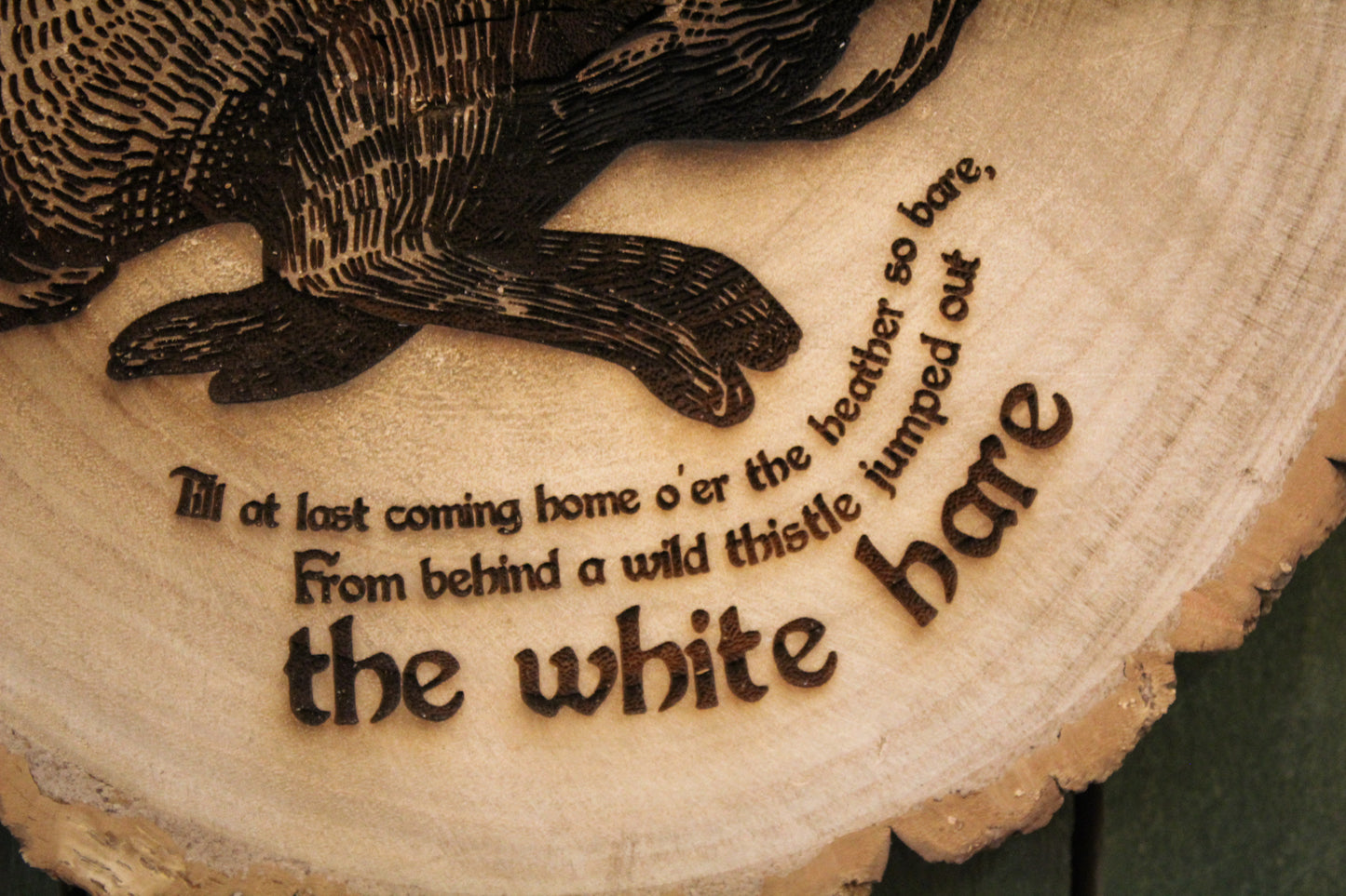 White Hare Log Slice