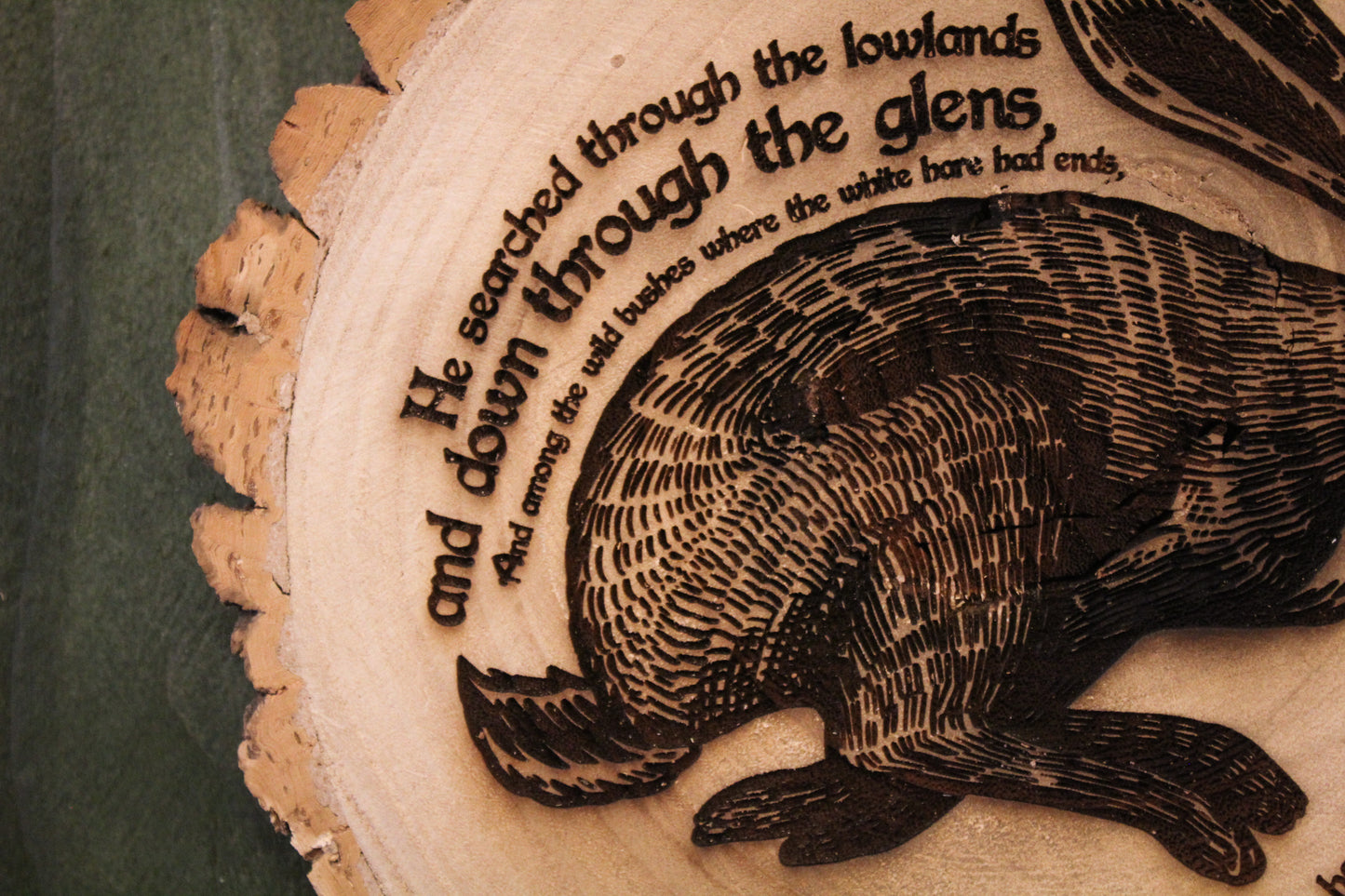 White Hare Log Slice