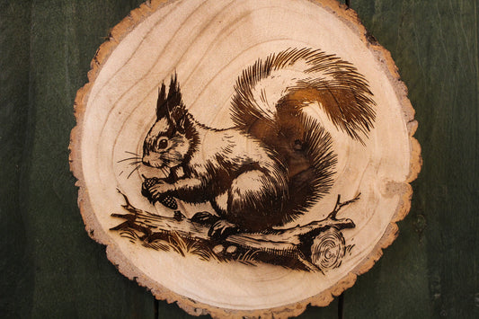Red Squirrel Log Slice