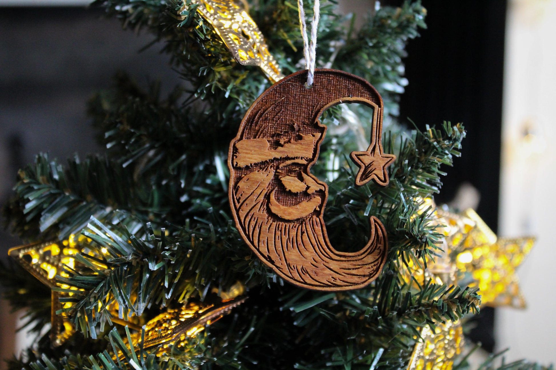 Santa Moon Christmas Bauble image 1