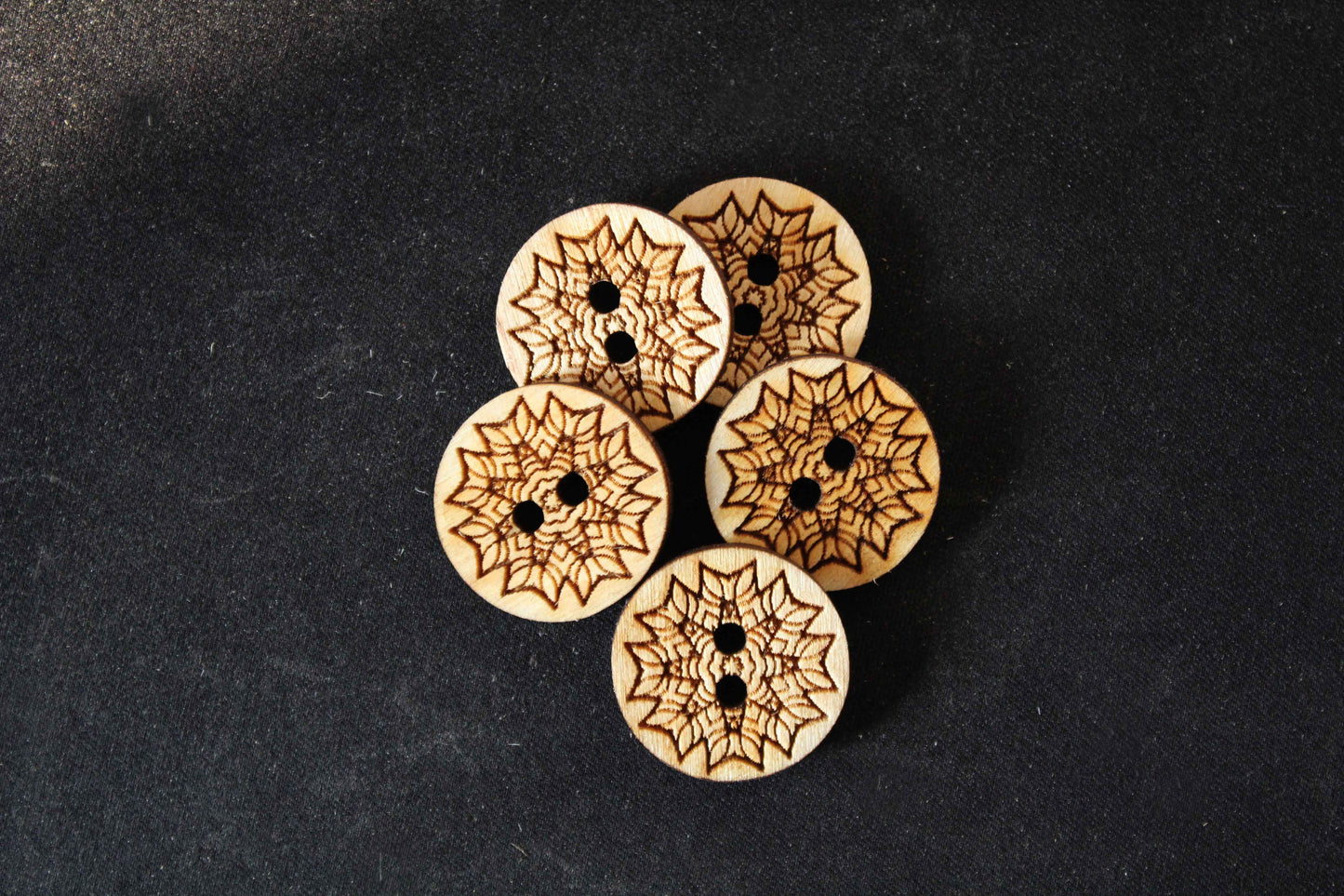 Geometric Leaf Wooden Buttons image 3
