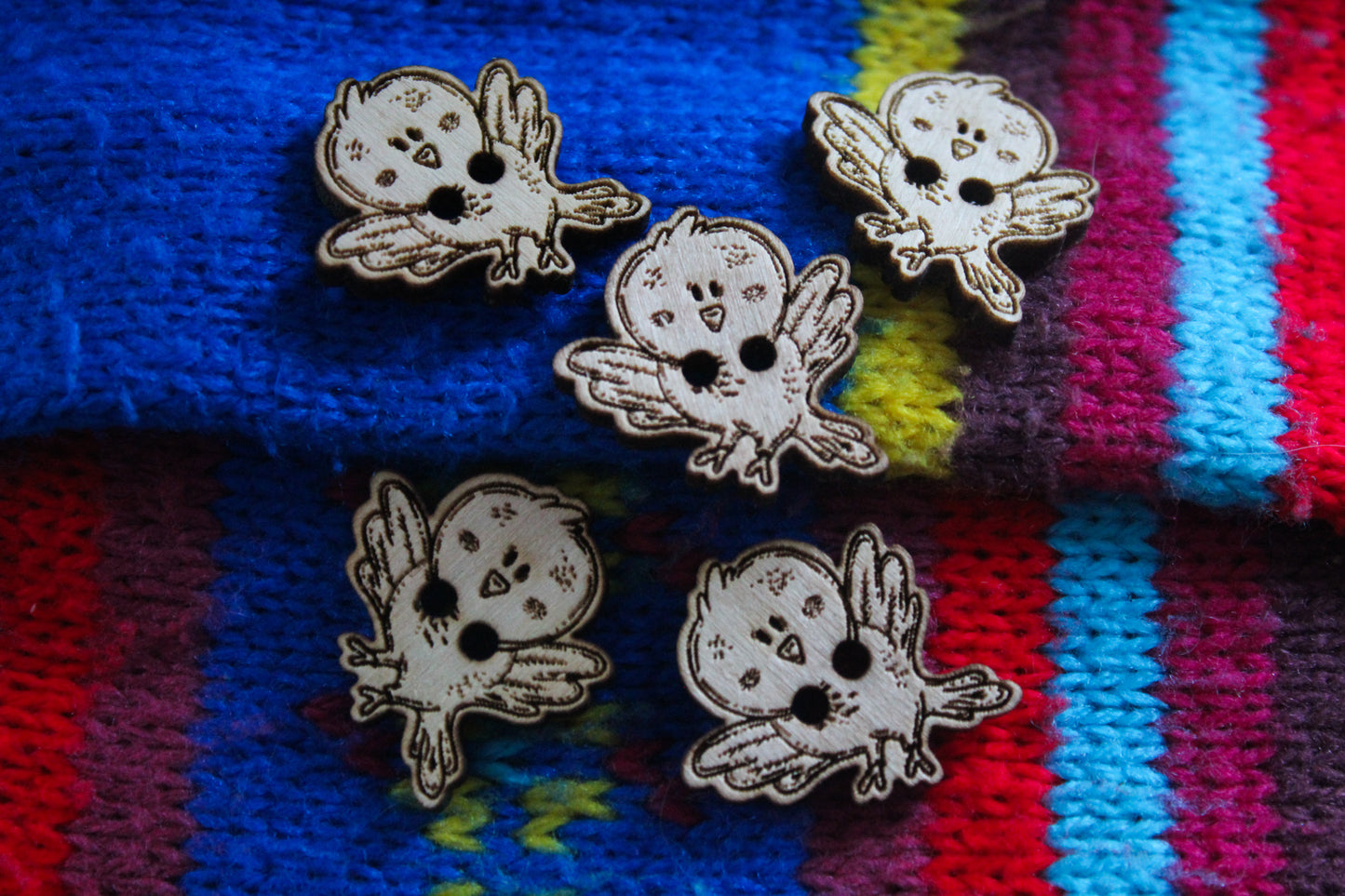 Bird Wooden Buttons image 1