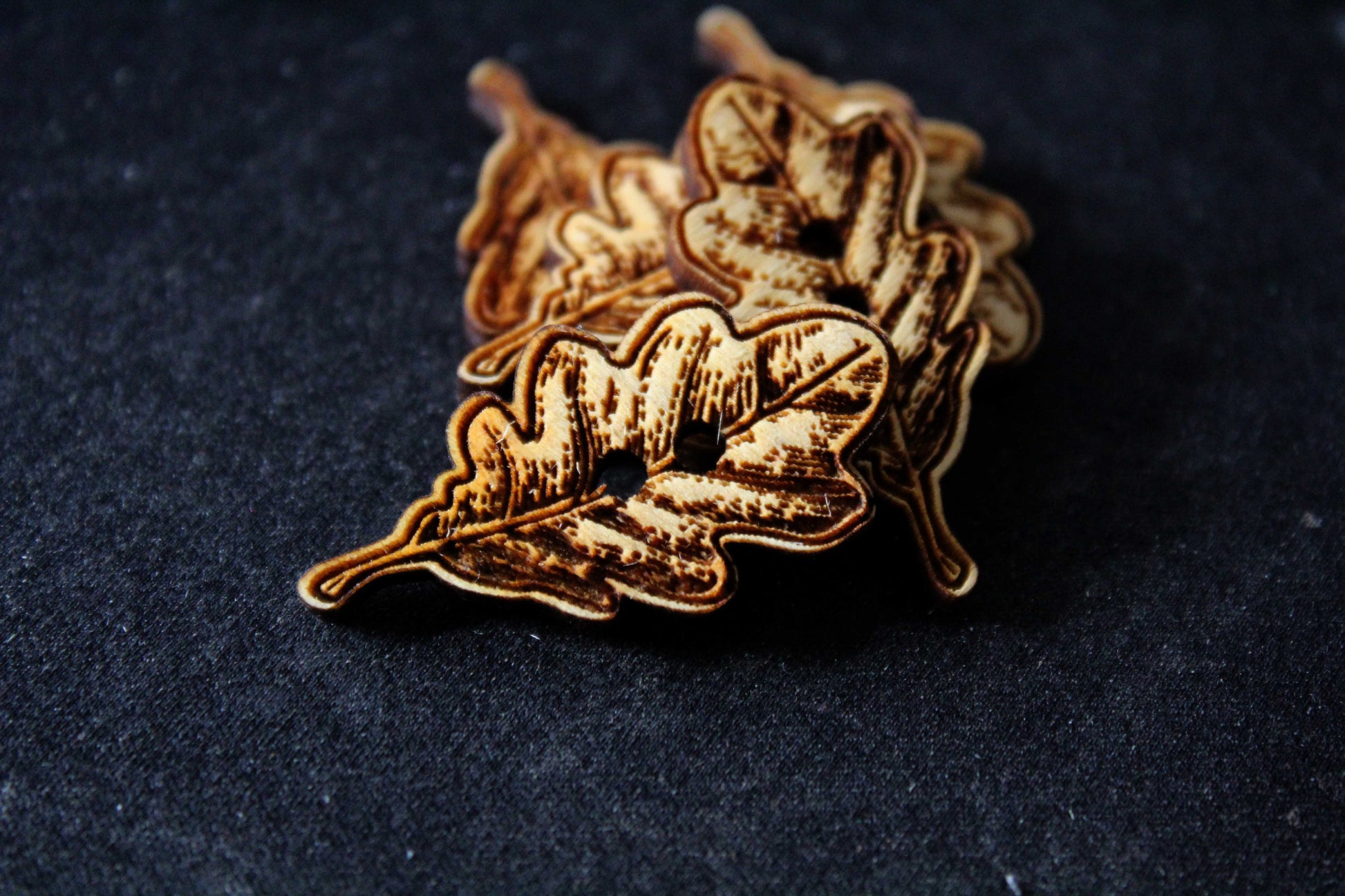 Oak Leaf Wooden Buttons image 4