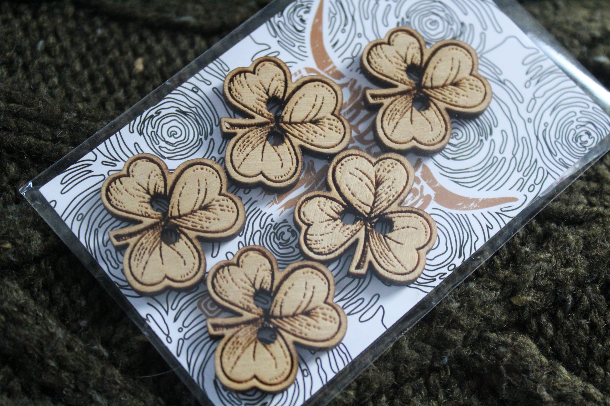 Shamrock Wooden Buttons image 2
