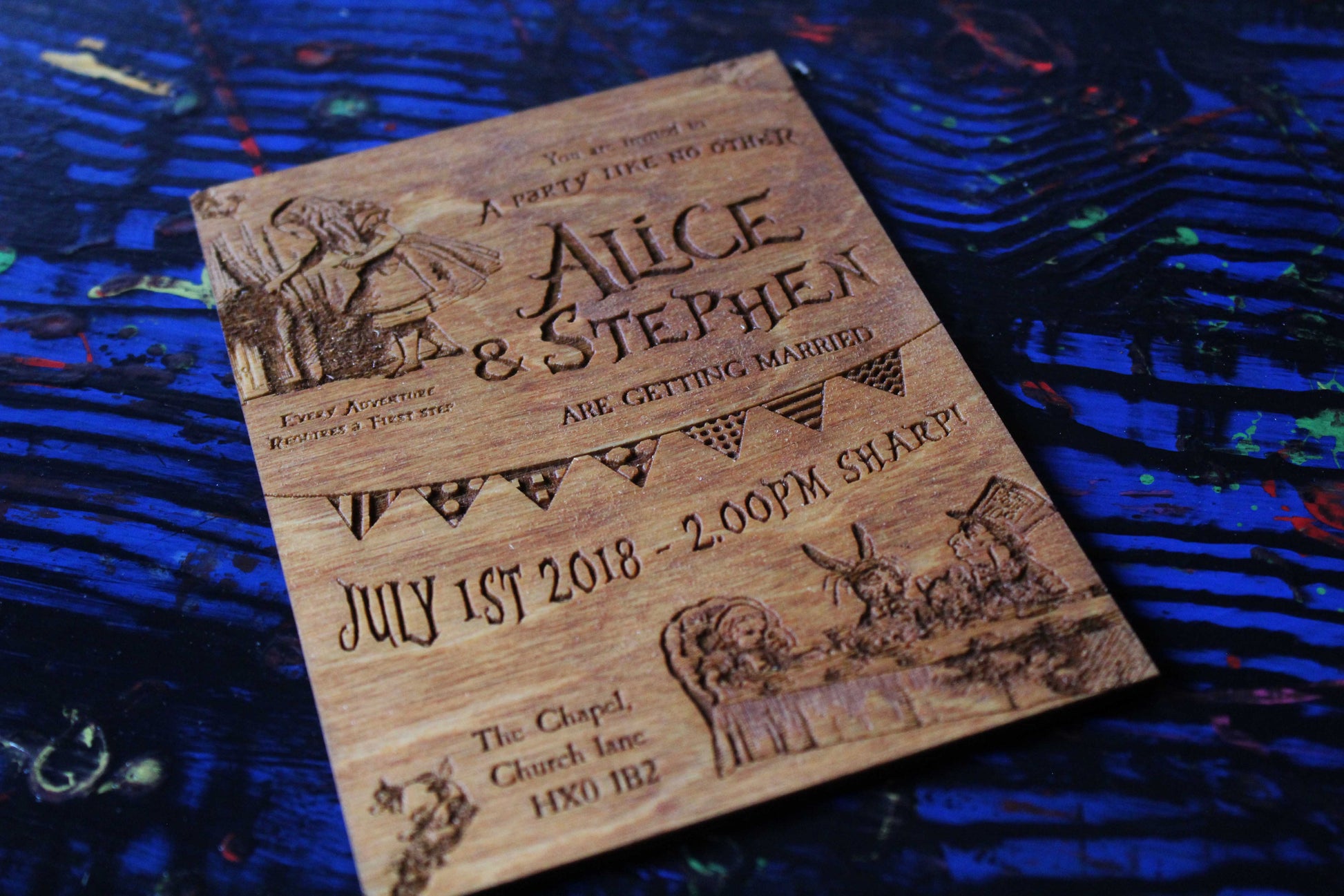 Alice in Wonderland Wedding Invitations (Set of 10) image 1