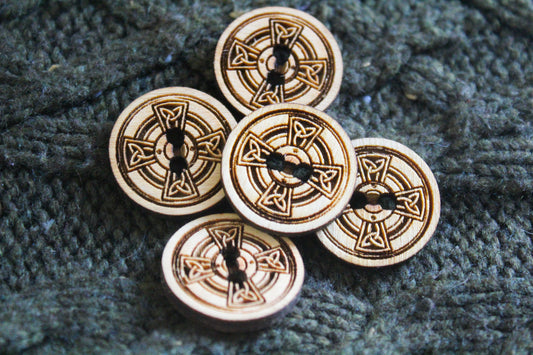 Celtic Shield Wooden Buttons image 0