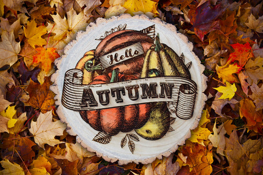 Hello Autumn Log Slice image 0