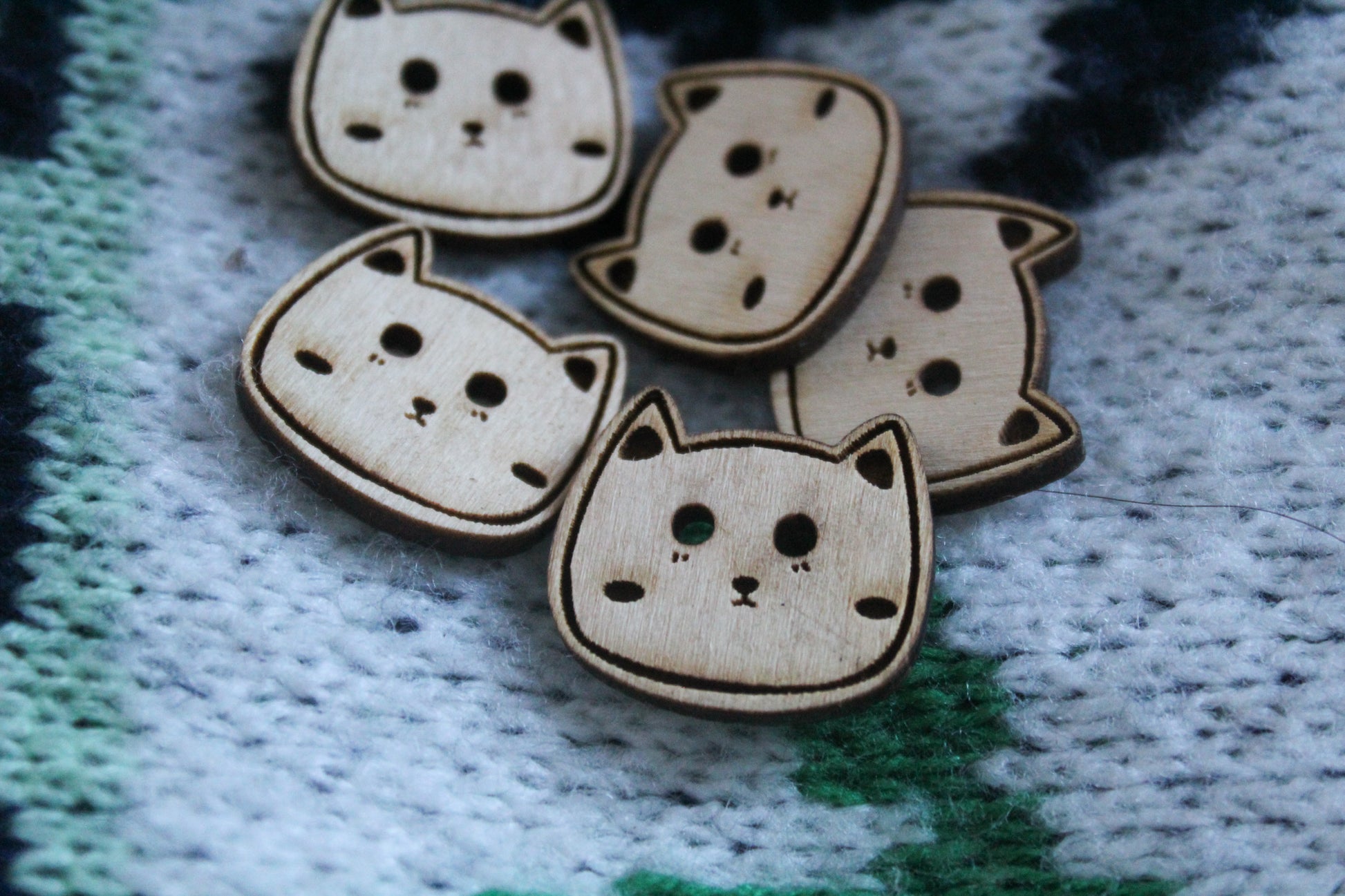 Cat Wooden Buttons image 4