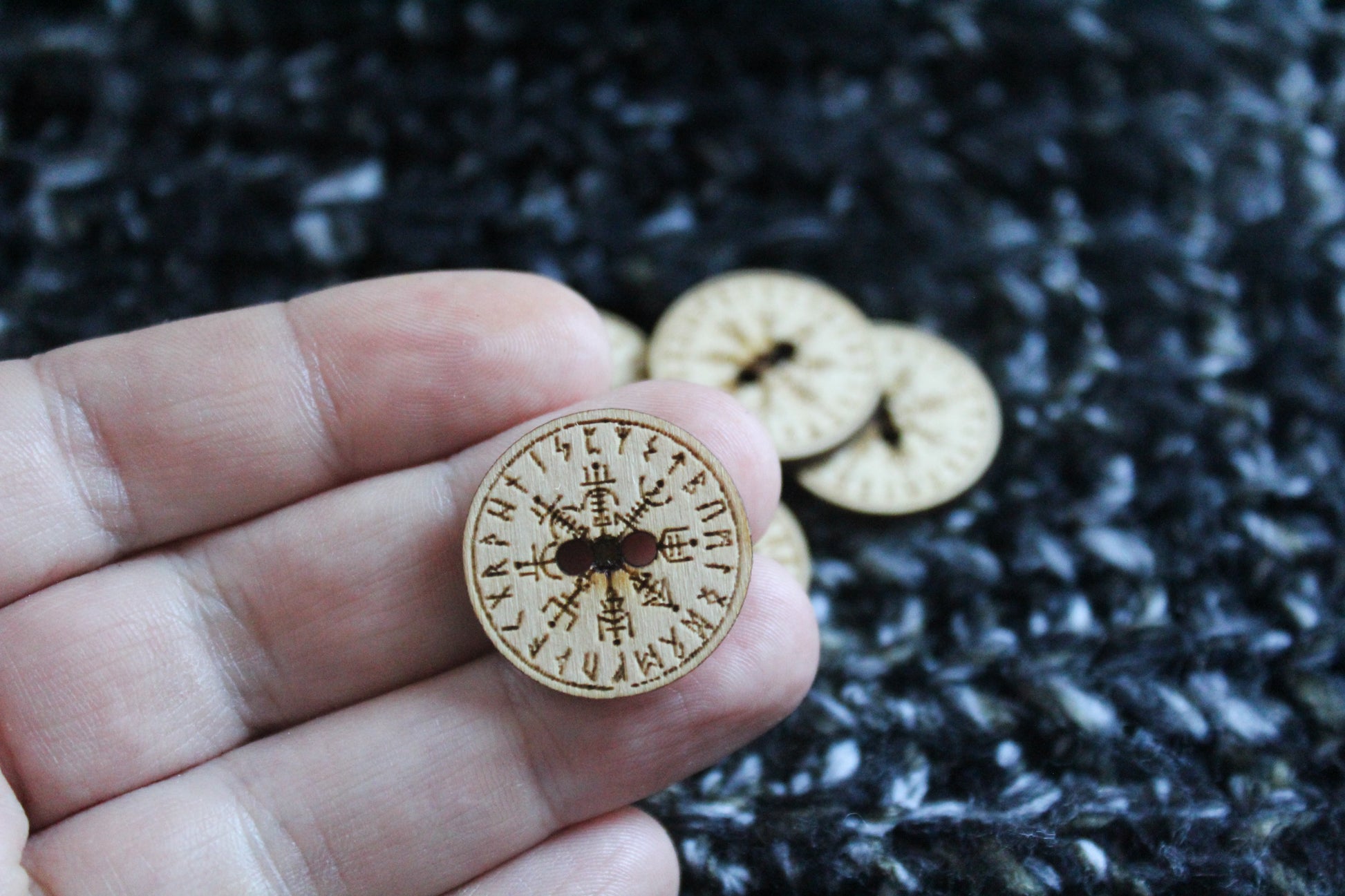 Runes Wooden Buttons image 3