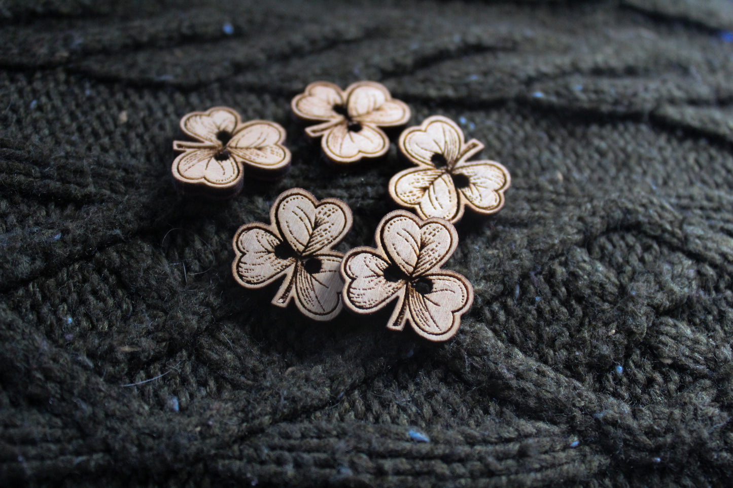 Shamrock Wooden Buttons image 0