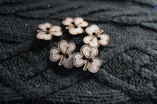 Shamrock Wooden Buttons image 0