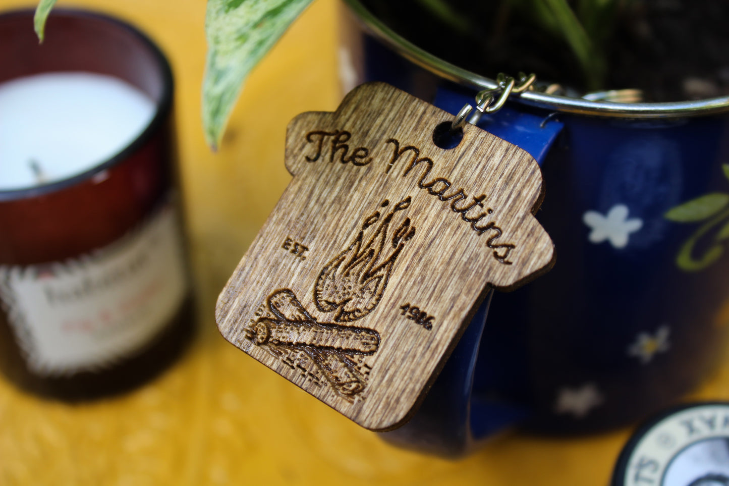 Personalised Family Campfire Keyring image 0