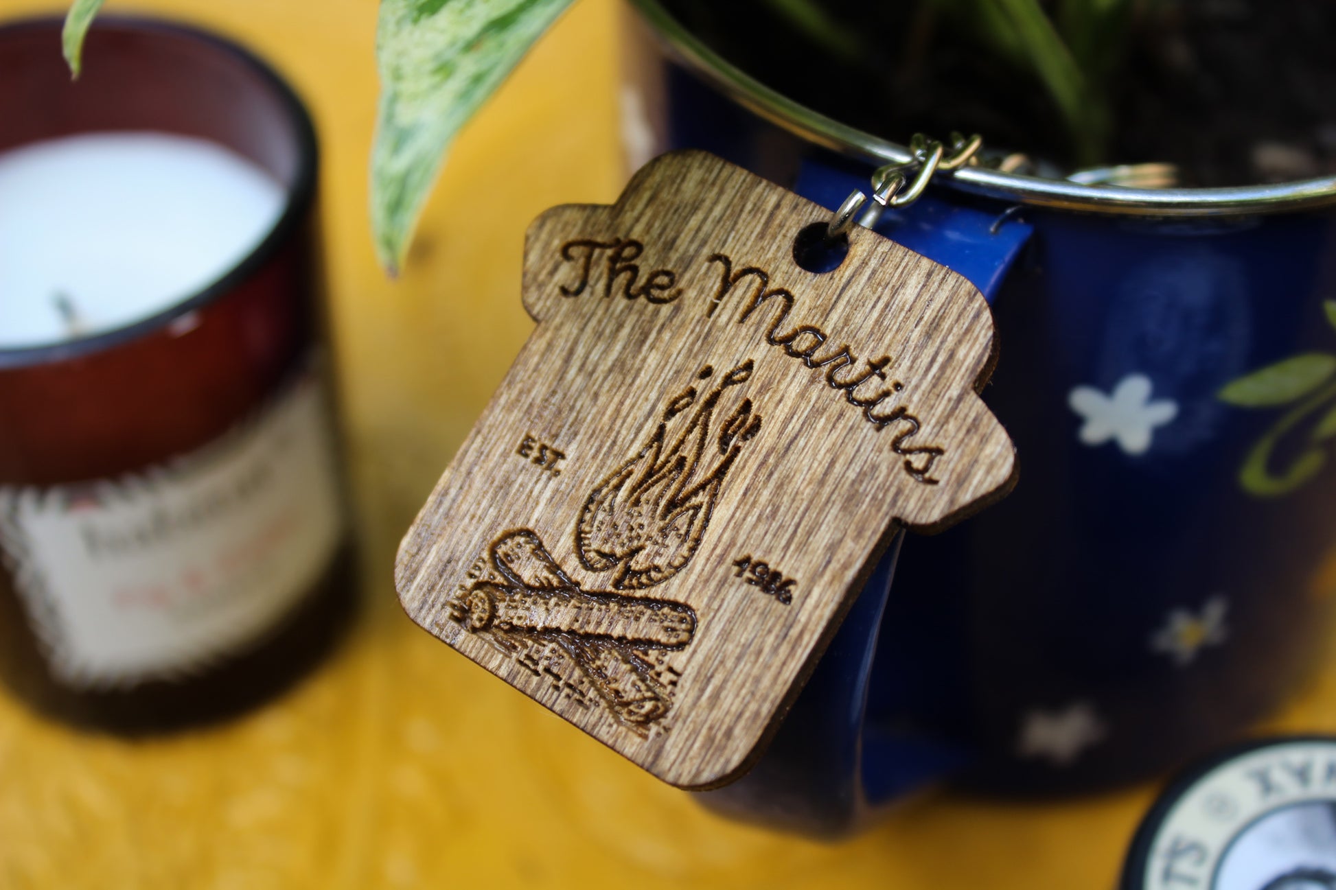 Personalised Family Campfire Keyring image 0