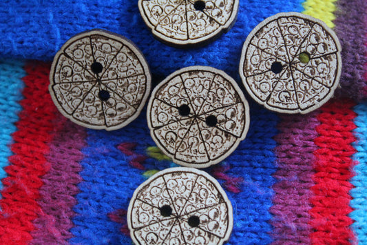 Pizza Wooden Buttons image 0