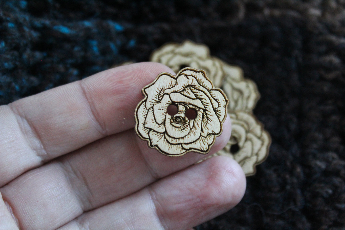 Rose Wooden Buttons image 3