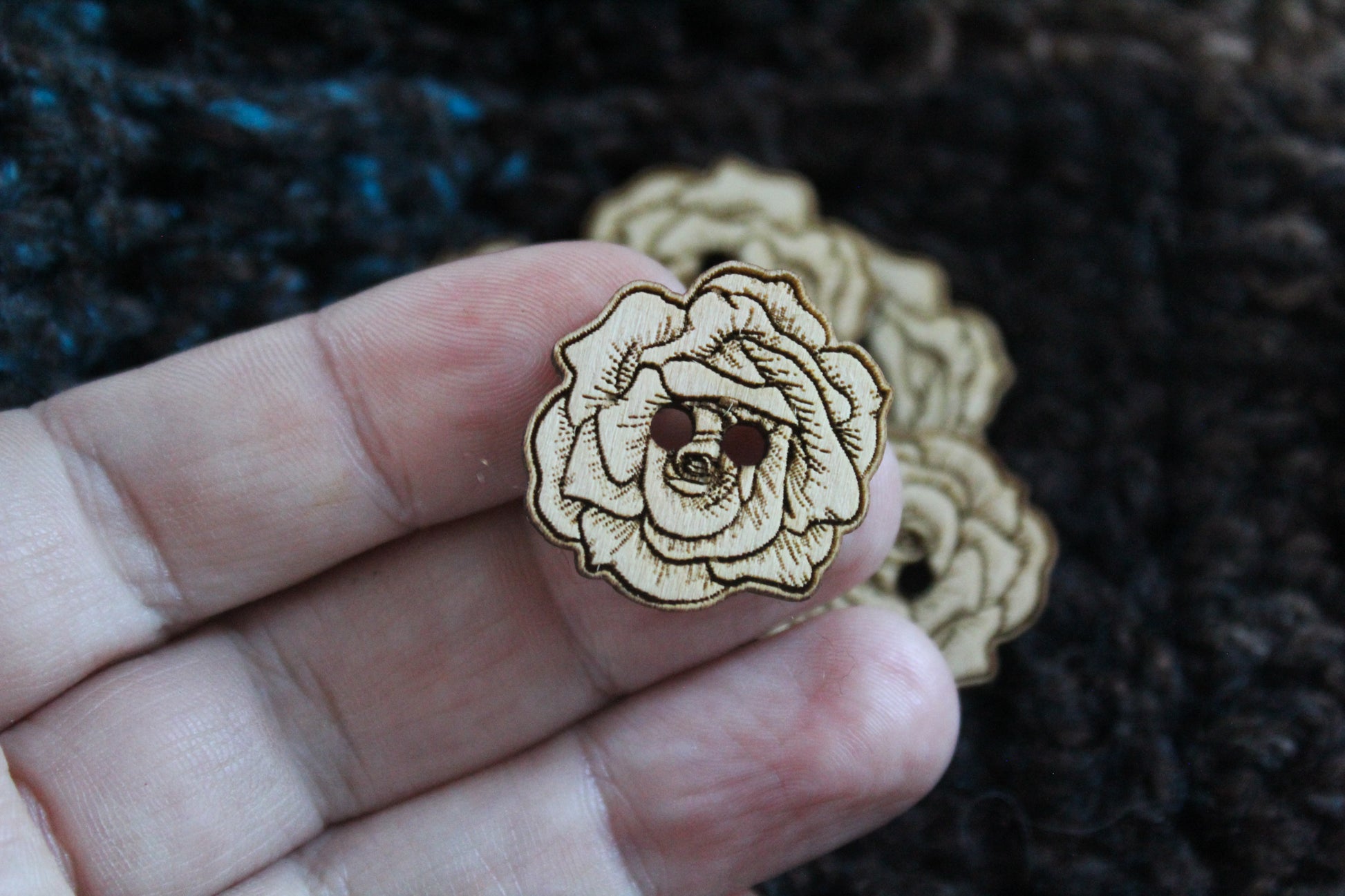 Rose Wooden Buttons image 3