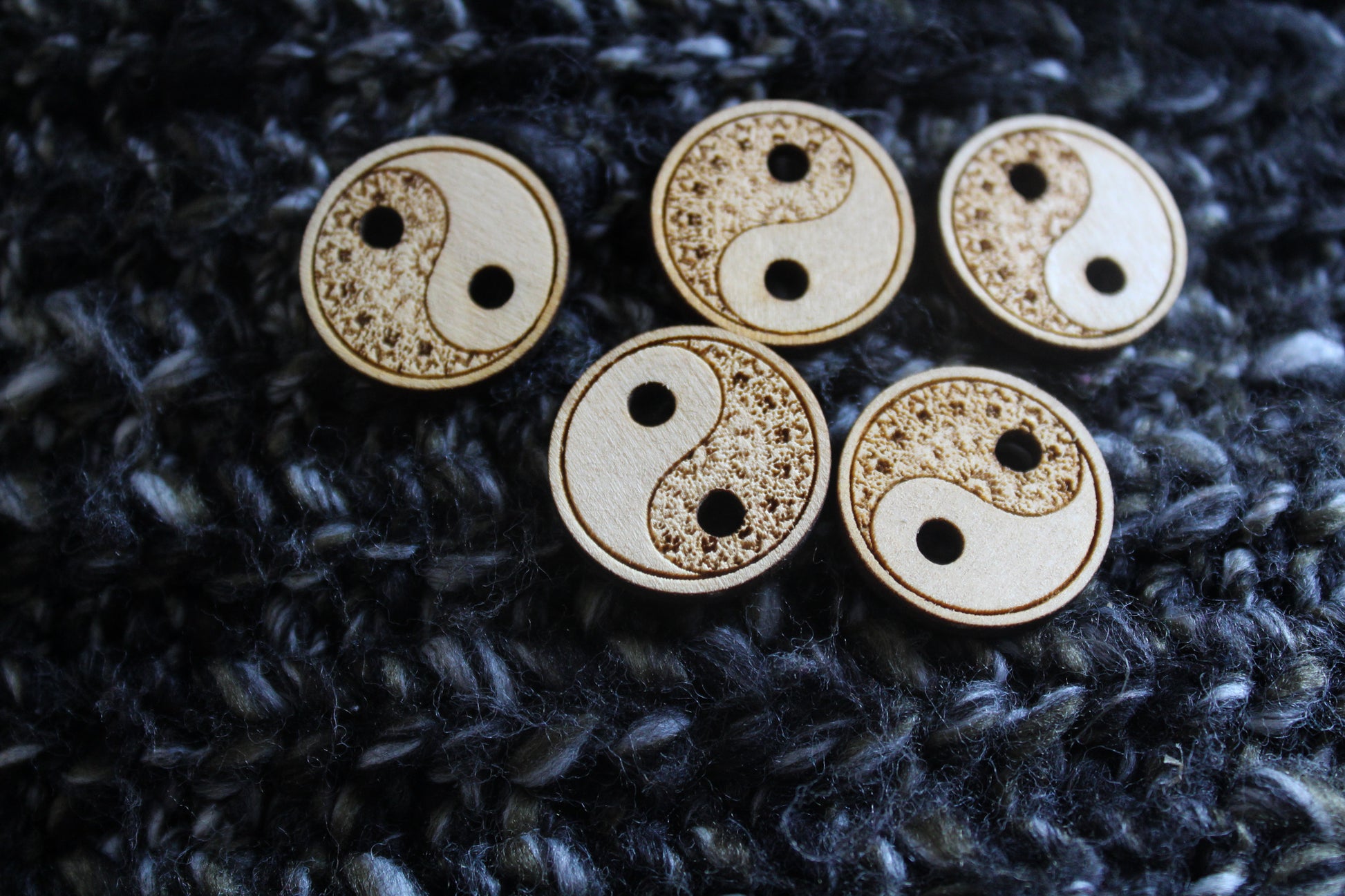 Yin Yang Wooden Buttons image 4