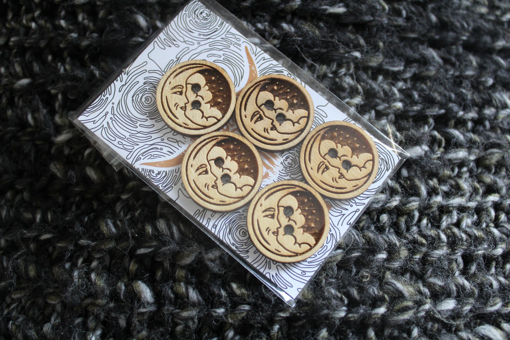 Moon Wooden Buttons image 2