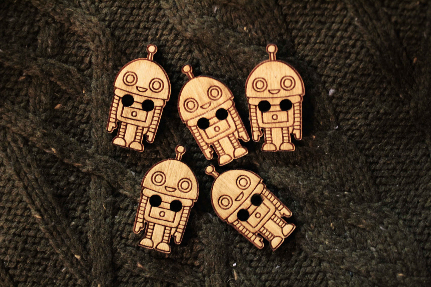 Robot Wooden Buttons image 0