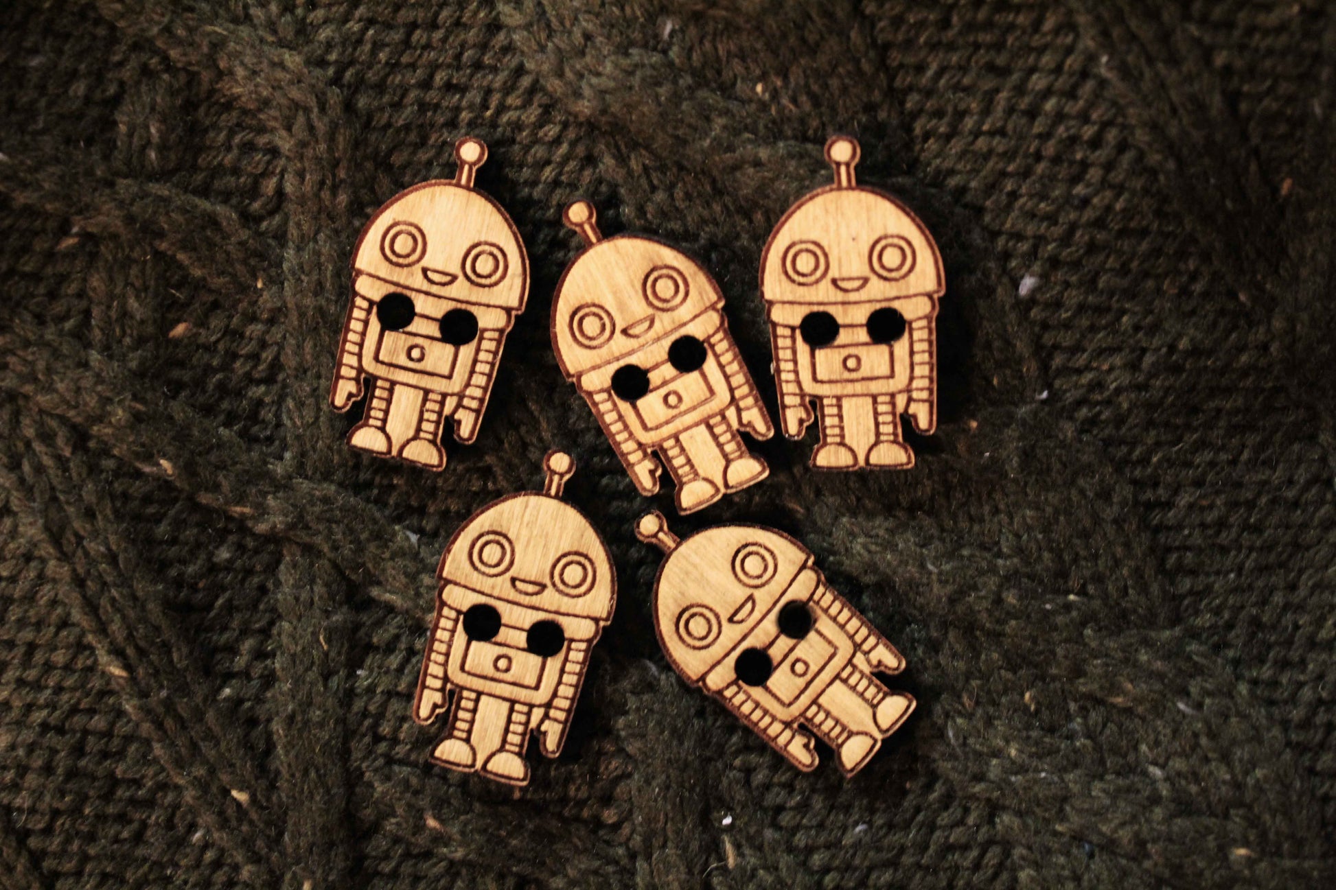 Robot Wooden Buttons image 0
