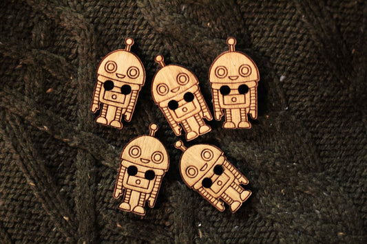Robot Wooden Buttons image 0