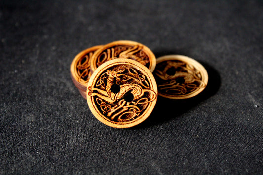 Celtic Dog Wooden Buttons image 0