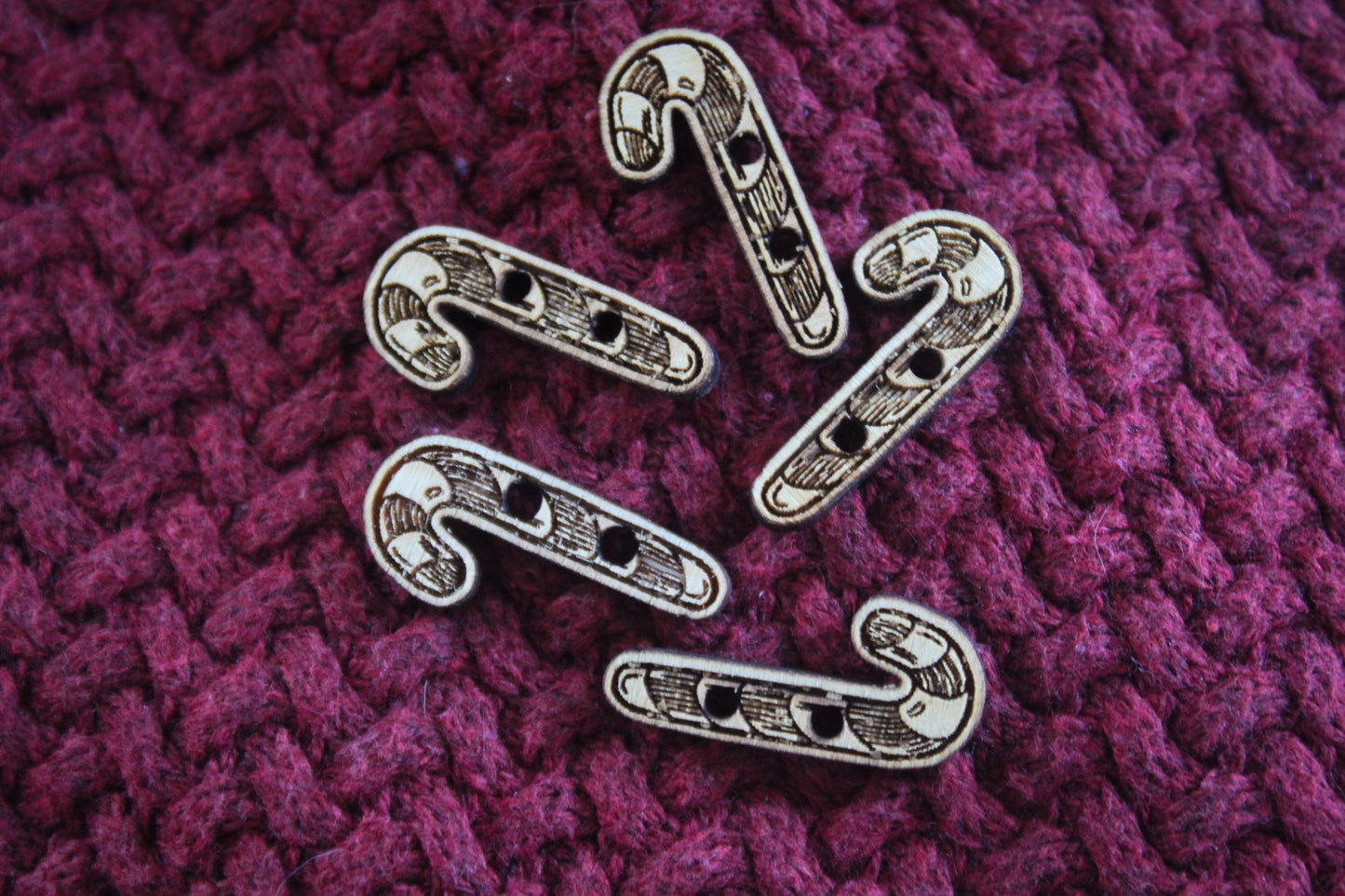 Candy Cane Wooden Buttons image 4