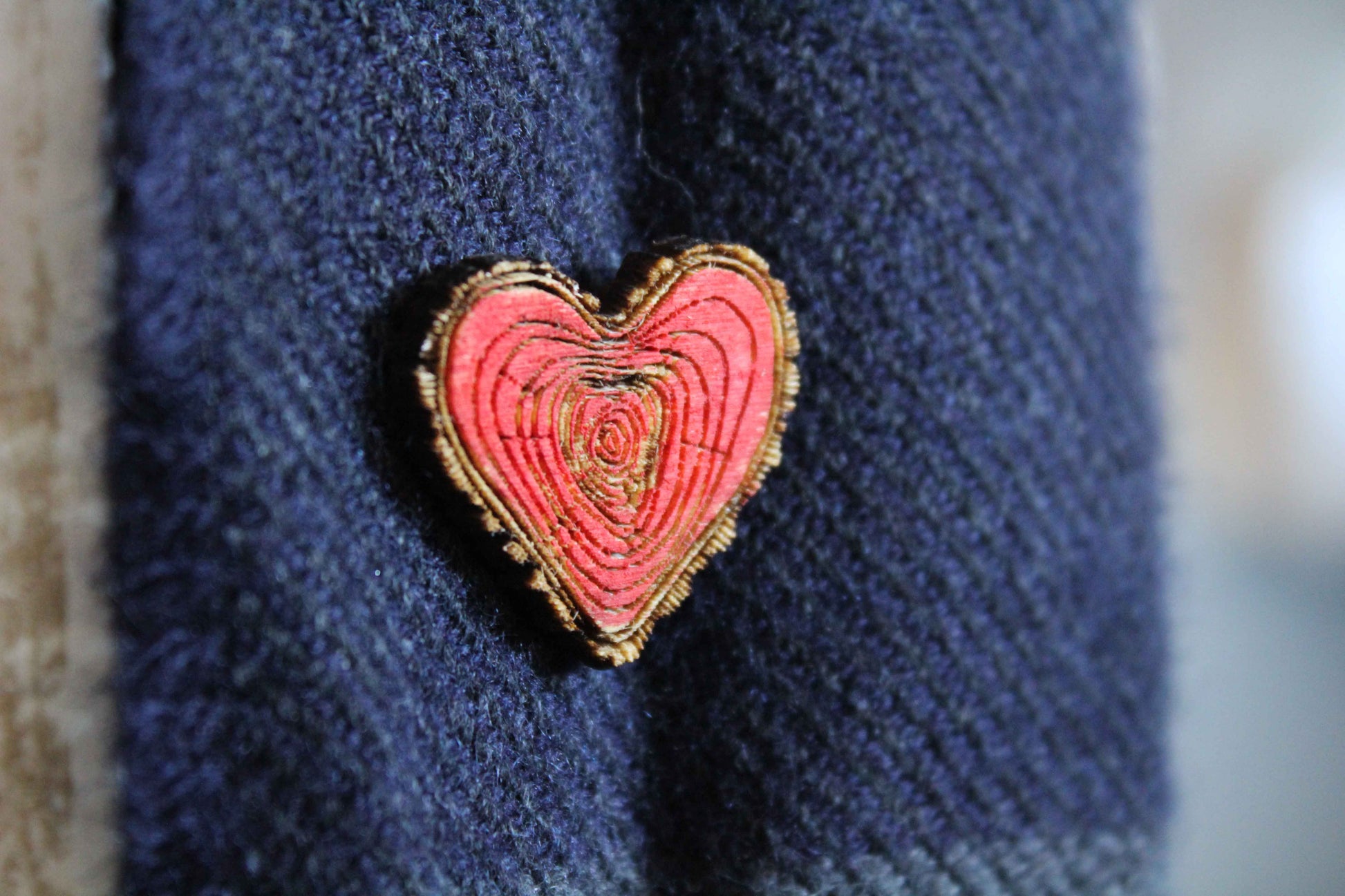 Wooden Heart Pin image 1