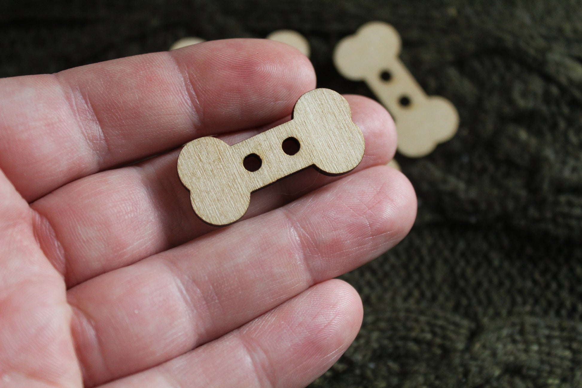 Dog Bone Wooden Buttons image 1