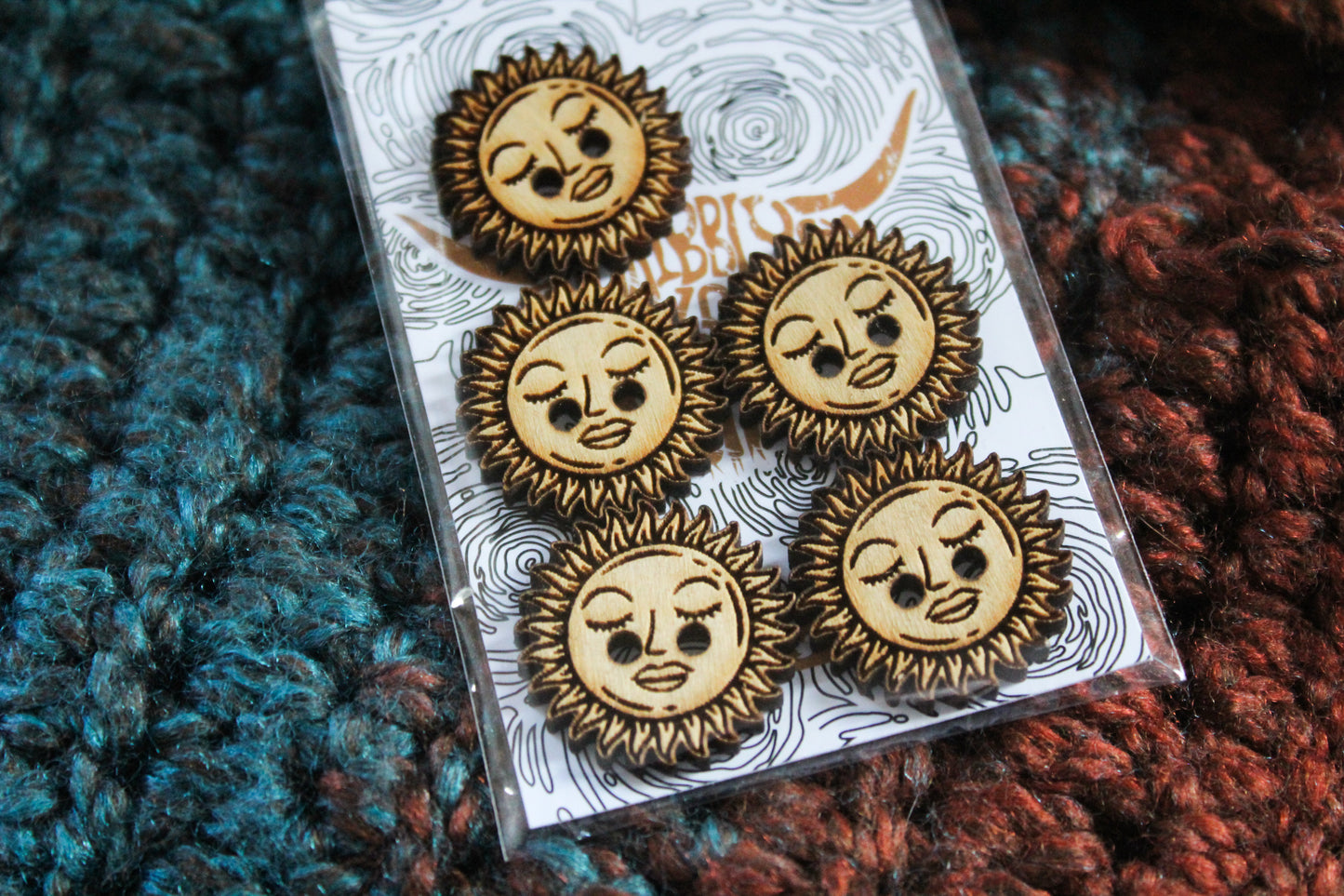 Sun Wooden Buttons image 4