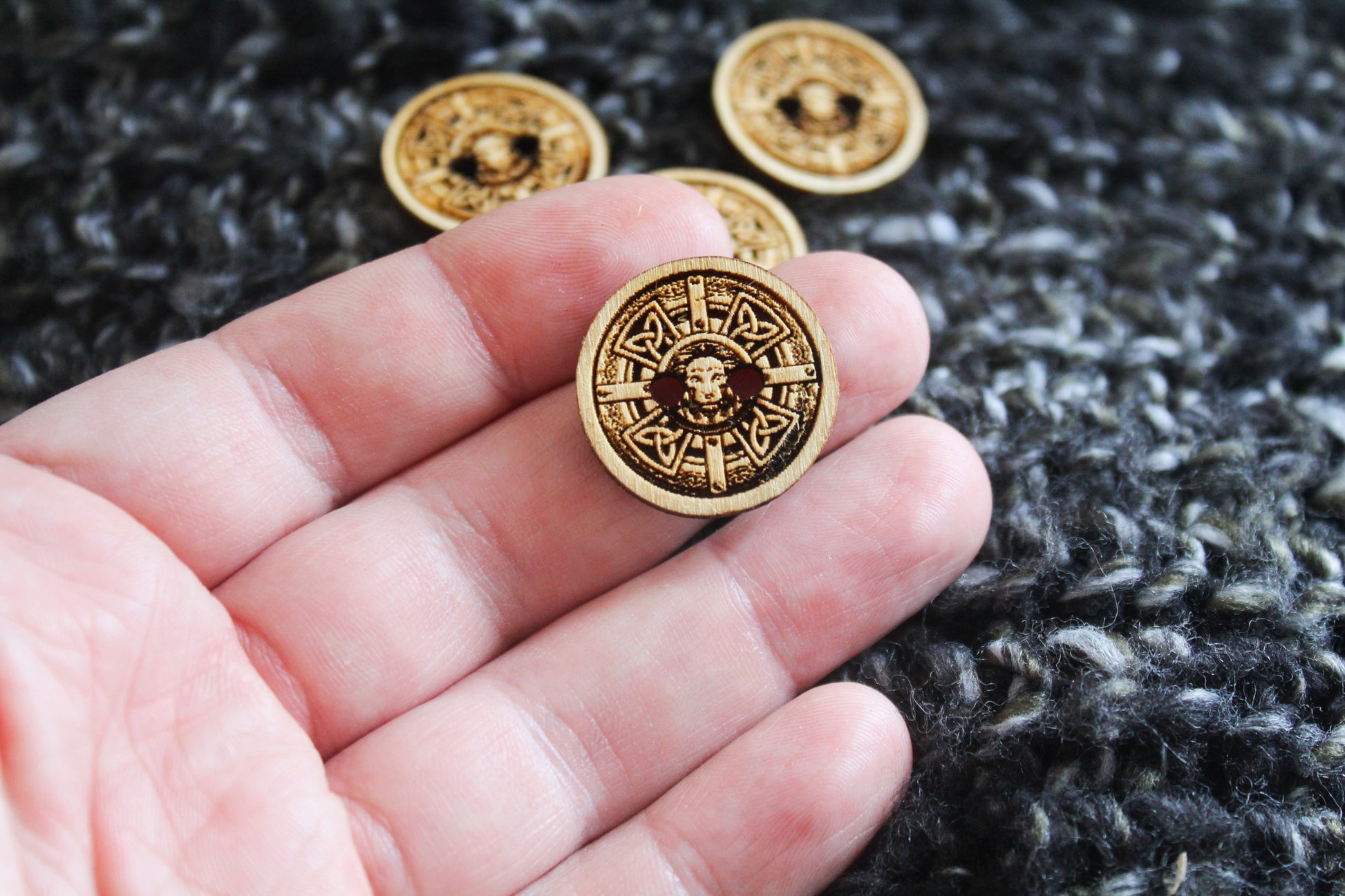 Lion Shield Wooden Buttons image 4