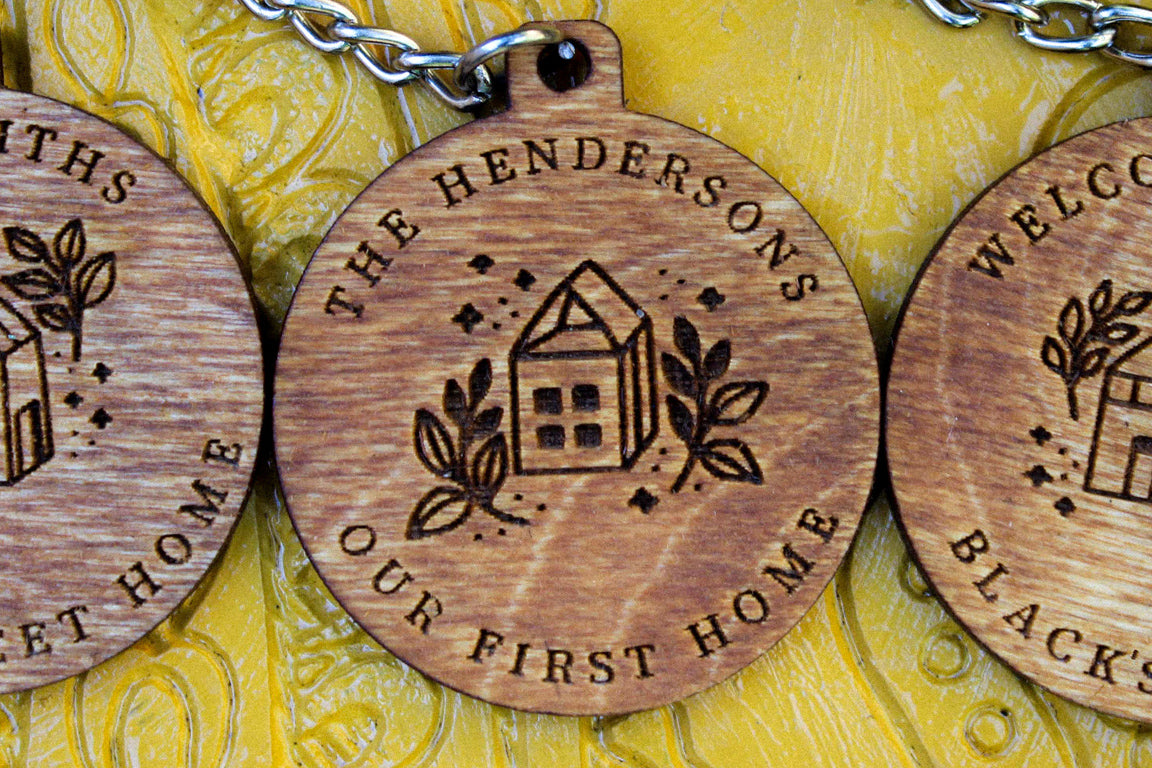 Personalised First Home Keyring image 1