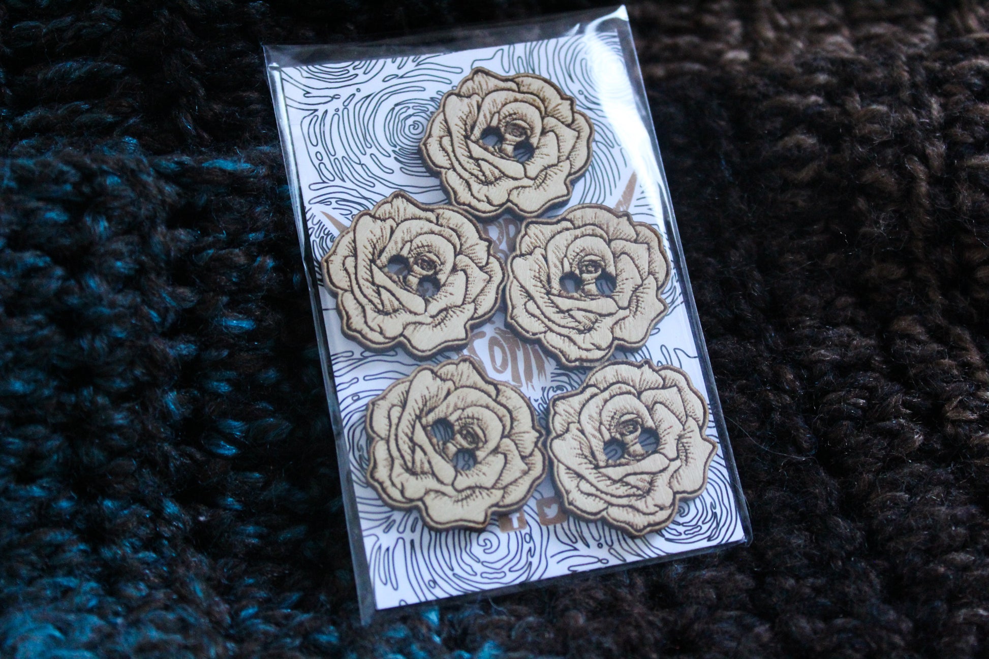 Rose Wooden Buttons image 1