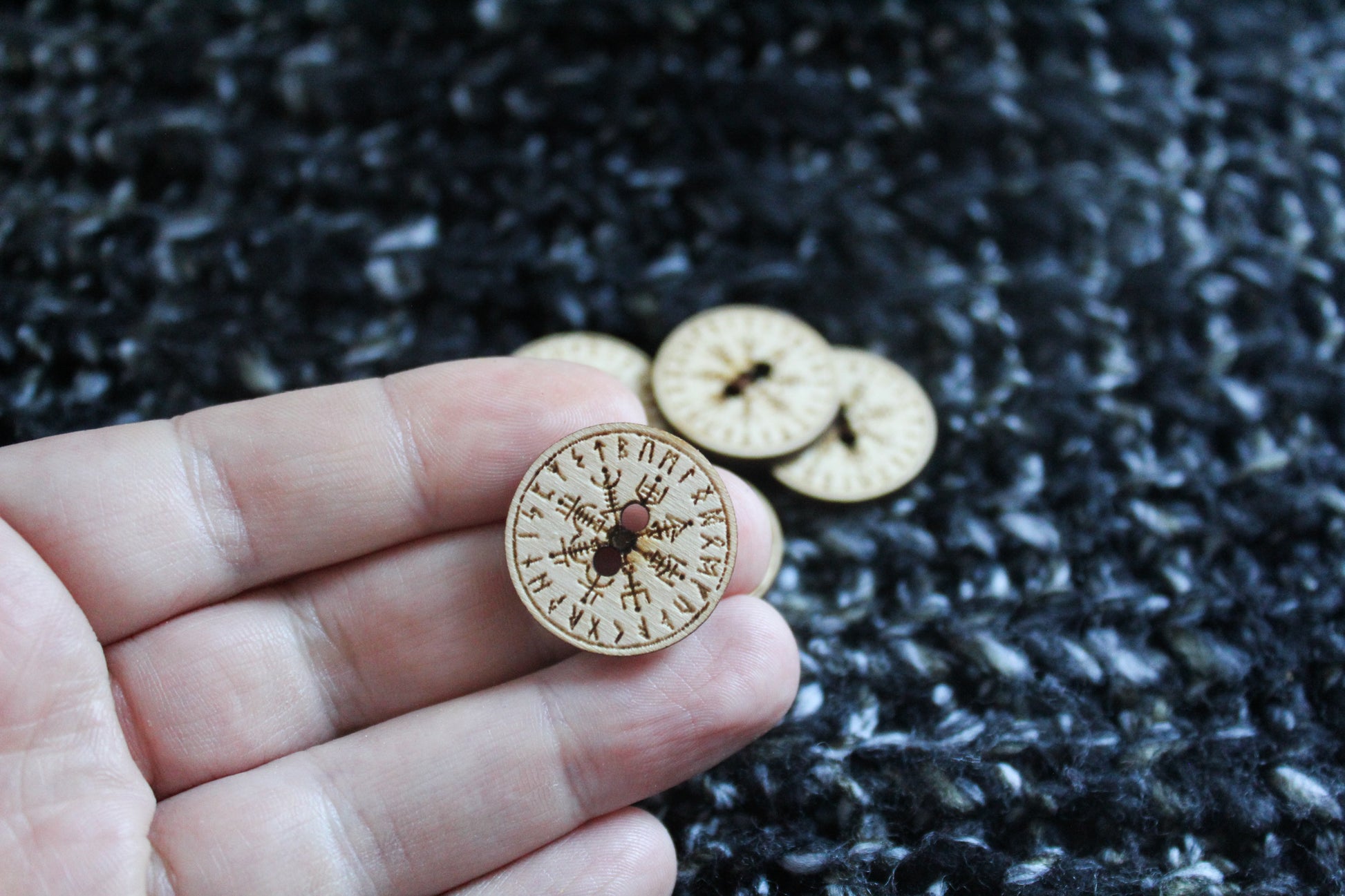Runes Wooden Buttons image 2
