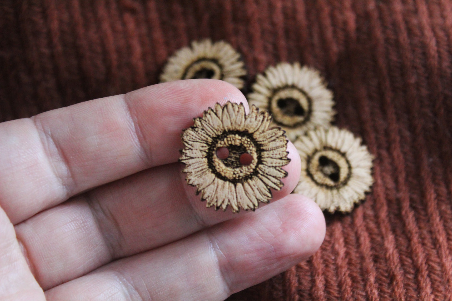 Sunflower Wooden Buttons image 2