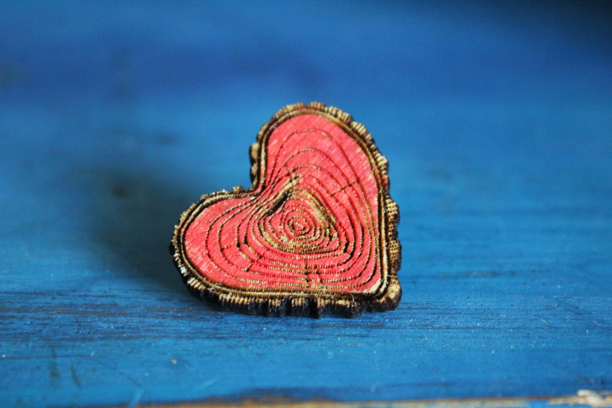 Wooden Heart Pin image 2