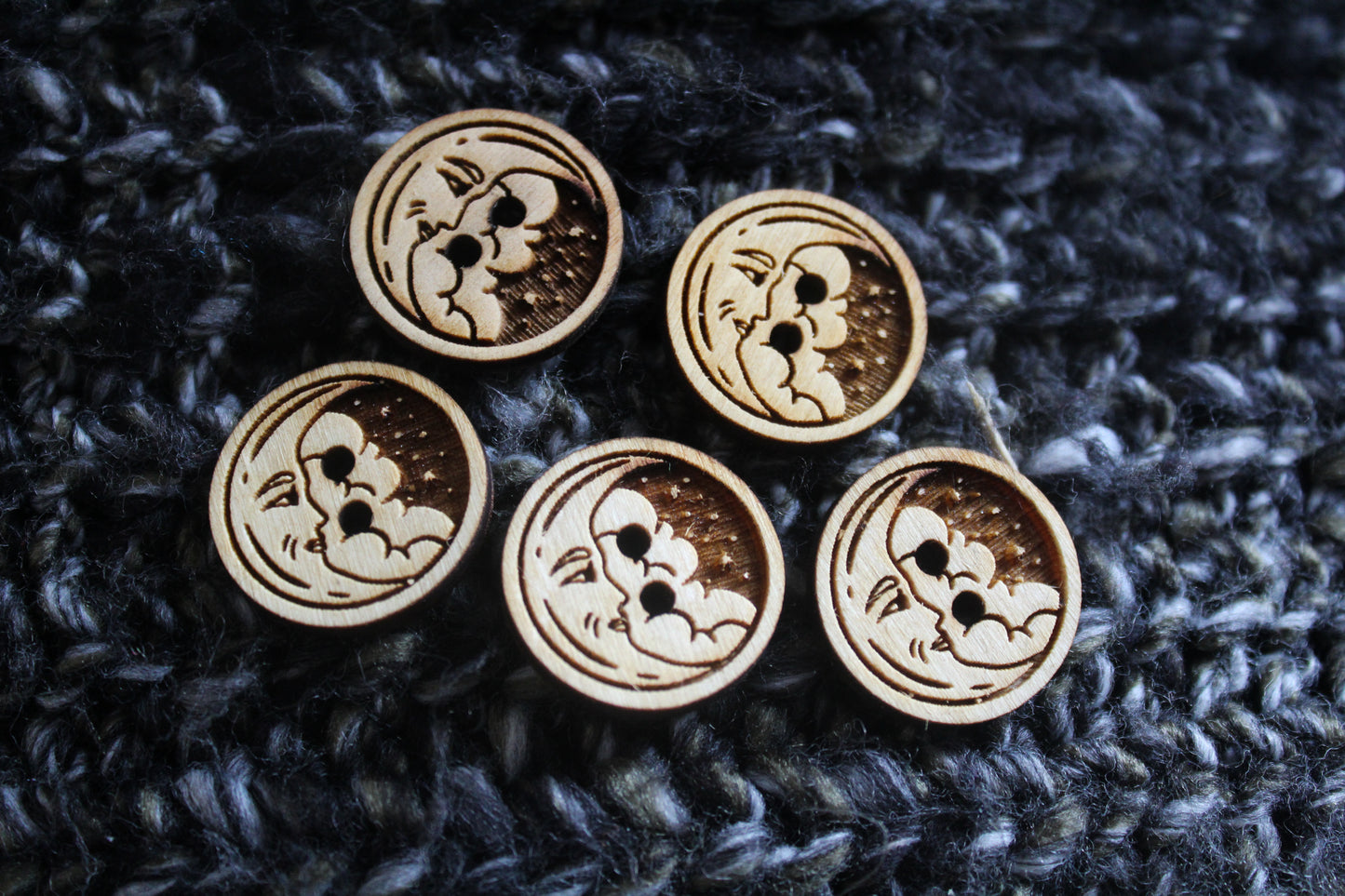 Moon Wooden Buttons image 0