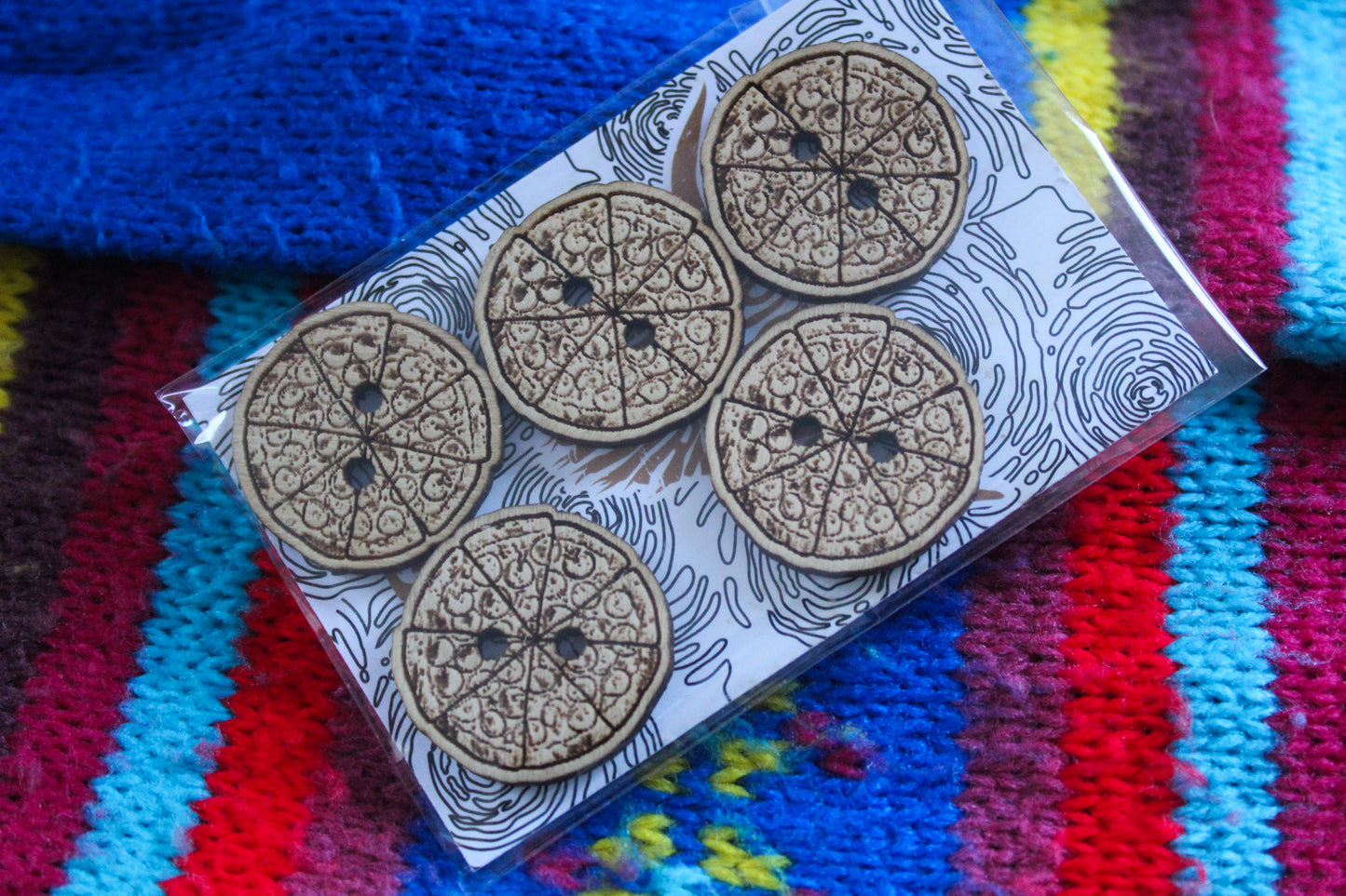 Pizza Wooden Buttons image 4