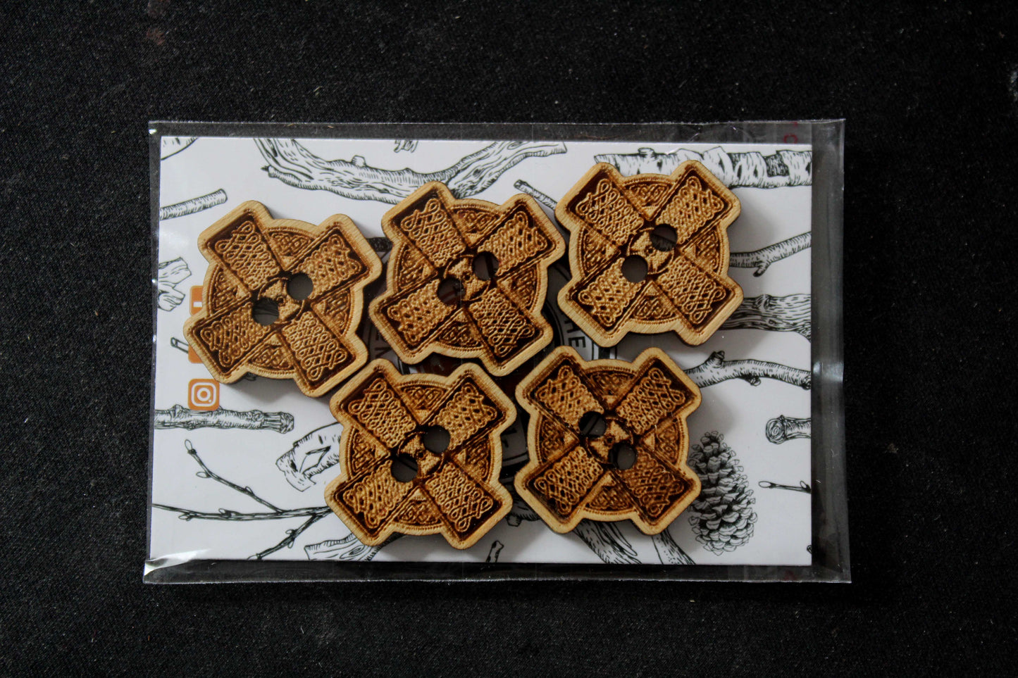 Celtic Cross Wooden Buttons image 2