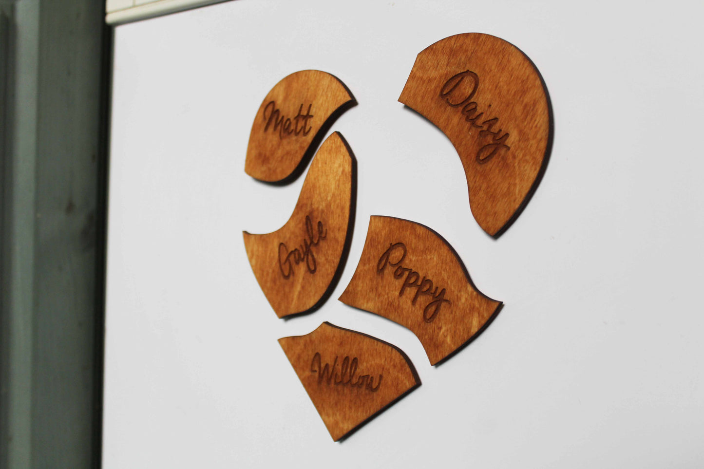 Wooden Family Heart of Magnets image 3