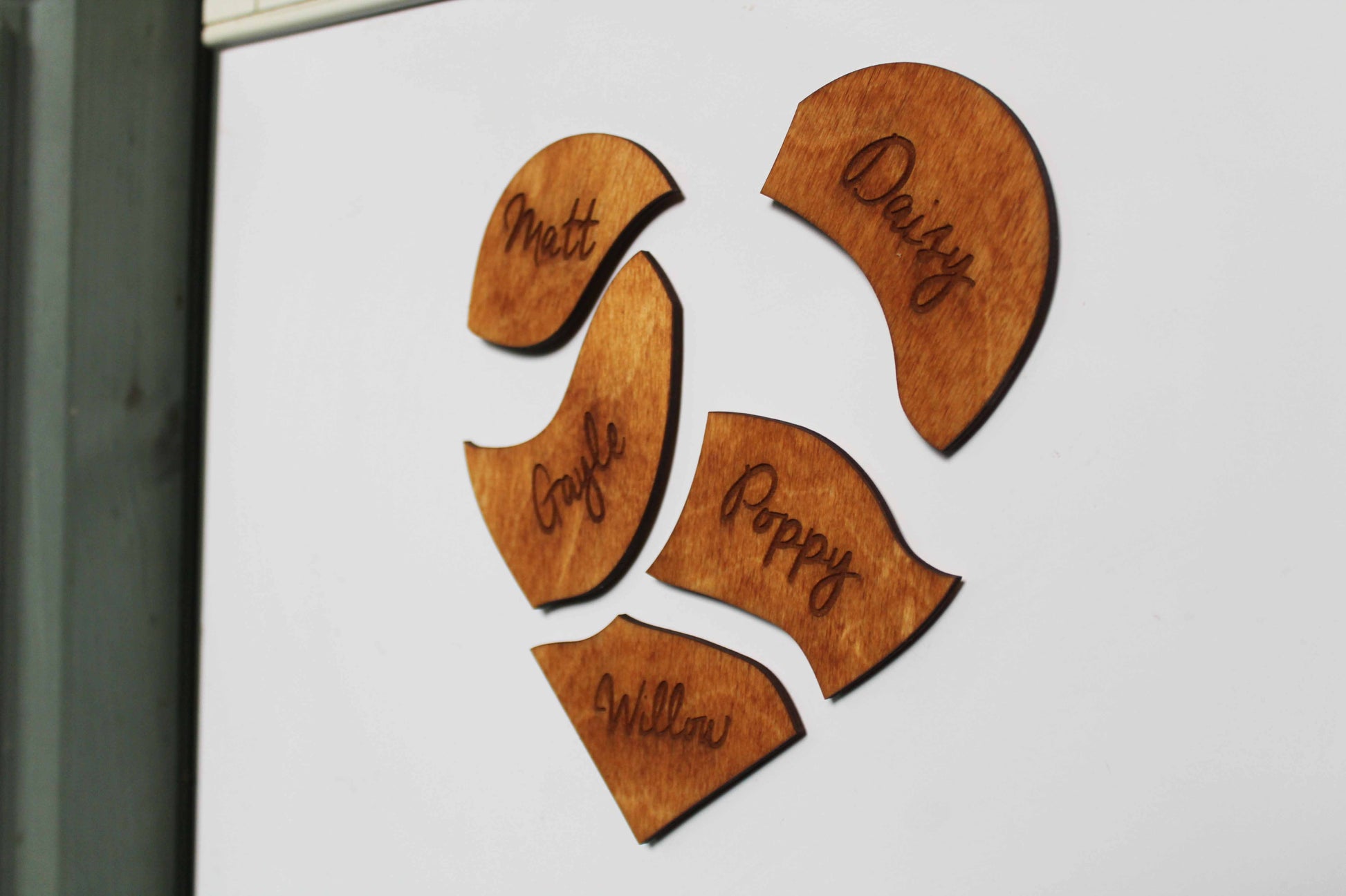 Wooden Family Heart of Magnets image 3