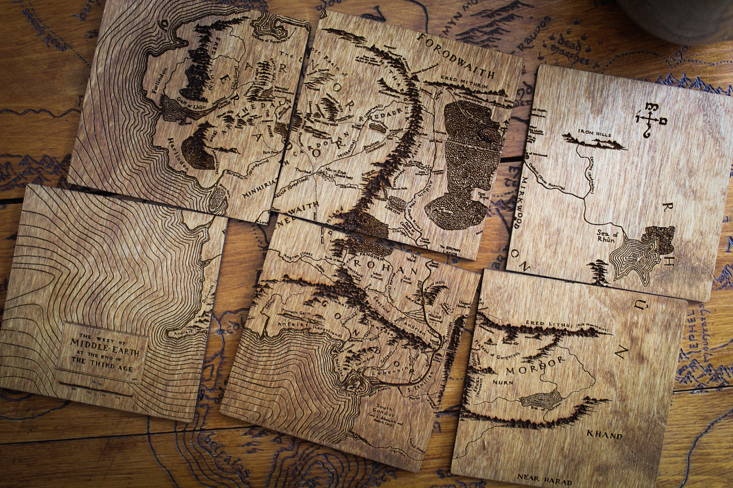 Middle-Earth Map Coasters image 0