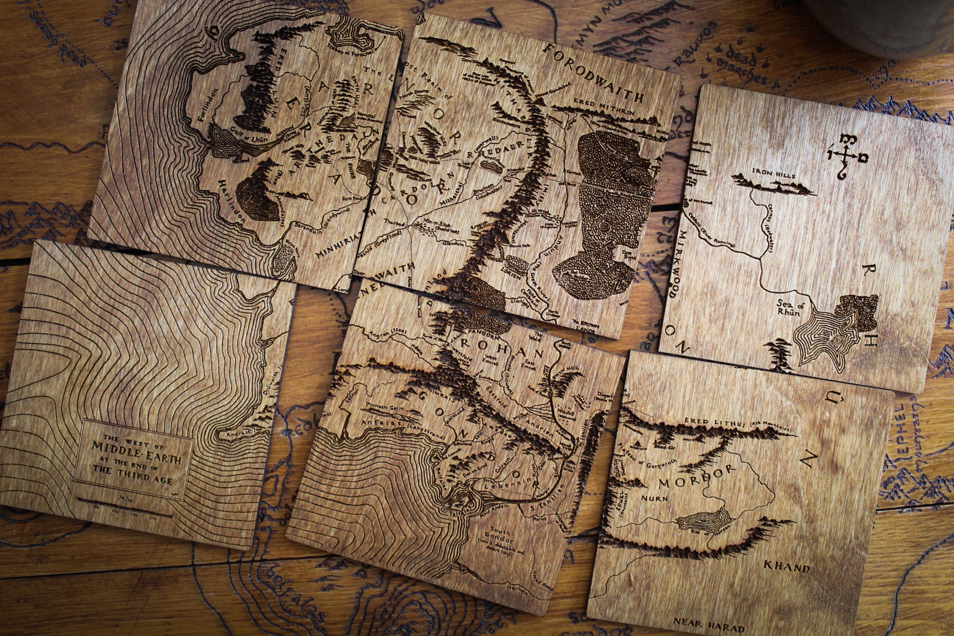 Middle-Earth Map Coasters image 0